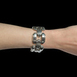 800 Silver Chunky Geometric Link Bracelet