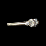 14K Yellow Gold & White Gold Art Deco Diamond Engagement Ring Size 6 3/4