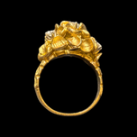 Birks 18K Yellow Gold Scattered Diamond / Floral Pattern Ring Size 5.5