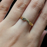 14K Yellow Gold Ring Abstract Wave Stacker Ring