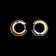 14K Yellow Gold & White Gold Two Tone Diamond Huggy Hoop Earrings