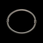 Italian Sterling Silver Chevron Pattern / Ribbed Hinge Cuff Bracelet