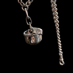 Sterling Silver and Amber Watch Fob With Leaf