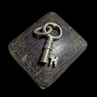 .800 Silver Skeleton Key Pendant Made in Italy Maker HBC