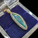 18K Yellow Gold Boulder Opal Custom Made Doublet and Diamond Pendant