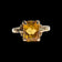 10K Yellow Gold Emerald Cut Synthetic Yellow Sapphire Ring Size 4 3/4