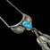 Native American Sterling Silver & Turquoise Feather Pendant Necklace