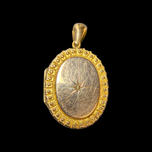 Antique Victorian Gold Filled Locket Pendant with Paste Stone