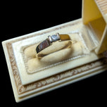 10K Yellow Gold Tension Set Diamond Solitaire Ring Size 4.5
