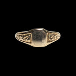 10K Yellow Gold Baby / Pinky Scrollwork Signet Ring Size 3