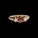 Antique 14K Yellow Gold Claw Set Garnet & Seed Pearl Ring Size 5.5