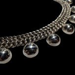 Sterling Silver Chainmail and Sphere Collar Necklace: Mexico Tlaquepaque Jalisco
