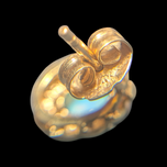 14K Yellow Gold Opal Stud Earrings