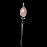 Rose Quartz Bar Brooch Sterling Silver