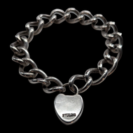 Sterling Silver Heart Padlock Bracelet