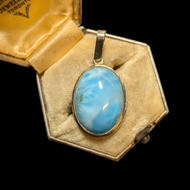14K Yellow Gold Larimar Pendant
