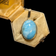 14K Yellow Gold Larimar Pendant