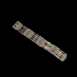 Sterling Silver Mexico Wide Panel Link Bracelet Taxco