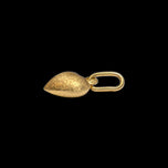 18K Brushed Yellow Gold Heart Charm / Pendant Italy