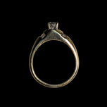 14K Yellow Gold 0.25 CT Diamond Solitaire Ring with Baguette Cut Shoulders Size 7 3/4