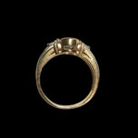 14K Yellow & White Gold Green Beryl & Diamond Ring Size 7.5