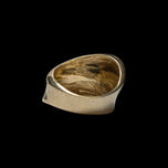 10K Yellow Gold Modern Abstract Wave Ring Size 7