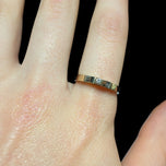 14K Yellow Gold Diamond Solitaire Ring / Band with Baguette Cut Diamond Shoulder Size 7 3/4