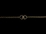 10K Yellow Gold Chain Link Bracelet with Hearts & Diamond