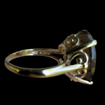 10K Yellow Gold Statement Ring Smoky Quartz Cocktail Ring