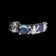 10K White Gold Sapphire & Diamond Bar Stud Earrings