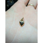 10K Yellow Gold Hollow Heart Charm Pendant