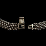 Mexico Sterling Silver Heavy Weave / Mesh Chain Statement Collar Necklace