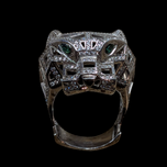 Sterling Silver and Cubic Zirconia Jaguar Ring Size 9