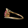 10K Yellow Gold Synthetic Ruby & White Topaz Ring Size 7.5