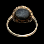 14K Yellow Gold and Hematite Black Alaskan Diamond Ring Size 7