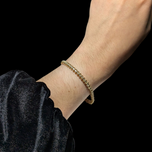 14K Yellow Gold & Diamond "S" Link Tennis Bracelet Safety Clasp