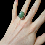 Sterling Silver & Aventurine Ring Size 5 3/4