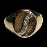 10K Yellow Gold and Diamond Coffee Bean Vintage Sid-Bar Ring Size 9 1/4