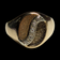10K Yellow Gold and Diamond Coffee Bean Vintage Sid-Bar Ring Size 9 1/4