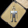 Sterling Modernist Human / Robot Figure Pendant Necklace