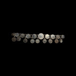 Victorian Era Etched Love Token Coin Family Monogram Panel Link Bracelet