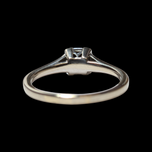 14K White Gold White & Black Diamond Ring Size 7 1/4