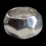 Sterling Silver Designer Pianegonda Love & Life Dome Ring Size 7