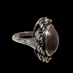 Silver Polish ORNO MCM Ironstone Jasper Large Statement Brutalist Ring Size 6