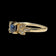 10K Yellow Gold Sapphire & Diamond Floral Shank Ring Size 6 1/4