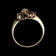 10K Yellow Gold Natural Ruby & Diamond Flower Custer Ring Size 9 1/4