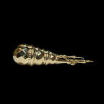 9K Yellow Gold Etruscan Revival / Torpedo Long Drop Dangle Lever Back Earrings