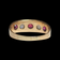 10K Yellow Gold Opal & Red Glass Ring Size 7 3/4