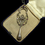 Mimi Shulman Tokens of Gilt Art Nouveau Chandelier / Lavalier Necklace Gilt Silver OOAK