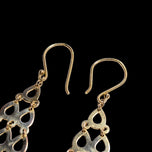 9K Yellow Gold Open Work Chandelier / Waterfall / Lattice Earrings